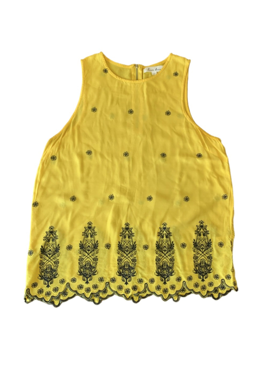 Love Tree Tops - Love Tree Top Large yellow Blue Embroidered Trim